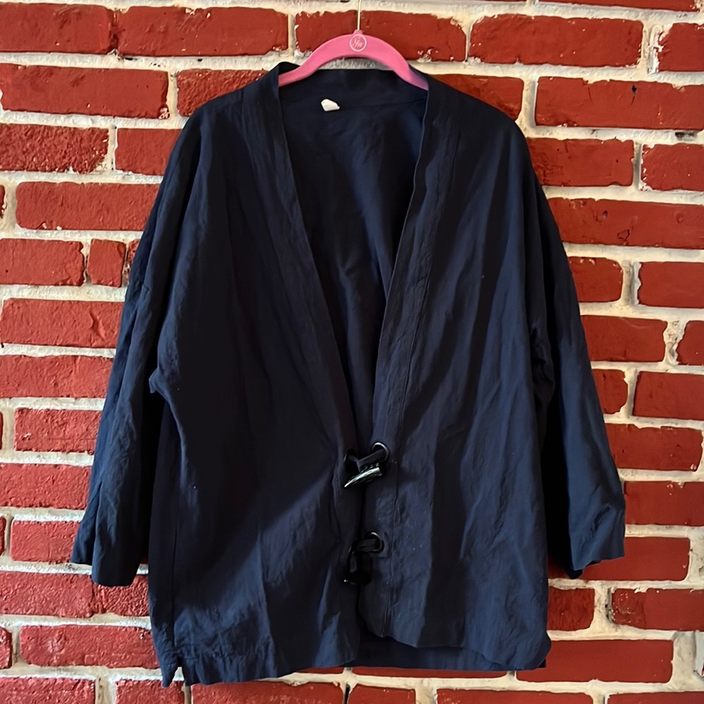 Navy kimono yoga jacket top